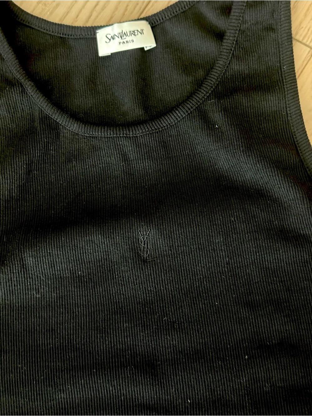 Saint Laurent Black Slim Ribbed Tank - Picture 5 of 7